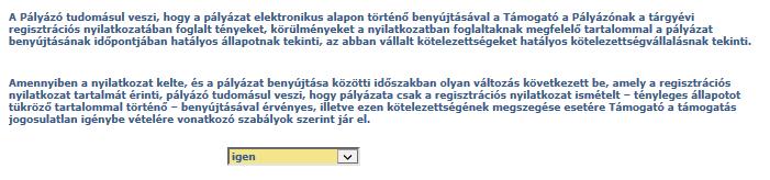 Nyilatkozat-regisztráció (kötelezően