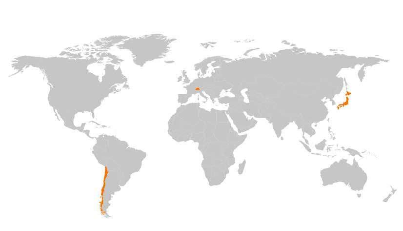 Nemzetközi referenciák Weidmüller megoldások világszerte Svájc Japán Chile A legzordabb körülmények között is szárazság és extrém szerelési magasság Let's connect.