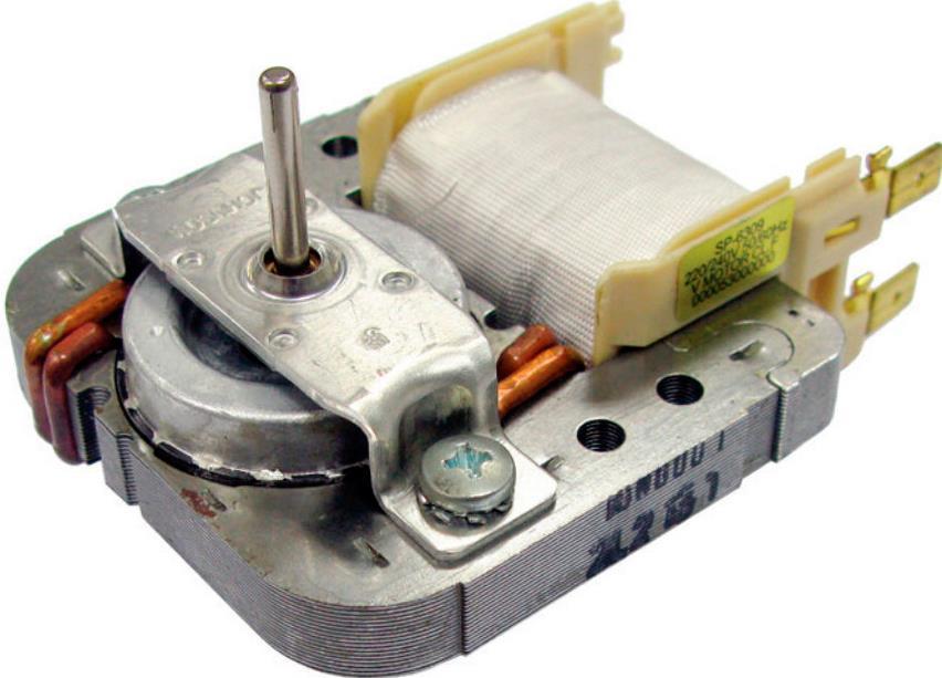 AC motor típusok Árnyékolt pólusú aszinkron motorok: (Shaded Pole AC Induction Motor) Fázisban eltolt mágneses teret állít elő a forgás meghatározott szöghelyzeteiben rövidrezáró vezető gyűrűk