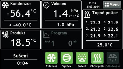 Liofilizáló berendezések 4 kg/24 órás kapacitás Integrált kondenzátor -55 C-on, vagy -110