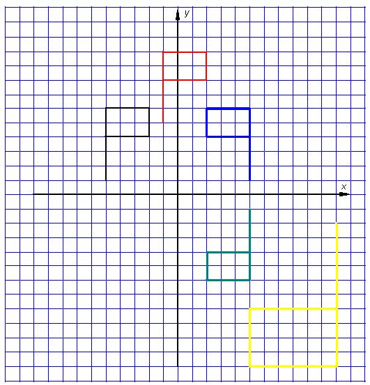 0721. Geometriai transzformációk Transzformációk, középpontos tükrözés Tanári útmutató 15 Ha kész a csoportoknak minden tagja, akkor a szóforgó szabályai szerint mutassátok meg a kapott ábrákat a