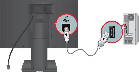 2-8 USB csatlakoztatása Csak az USB-csatlakozóval rendelkező monitorokra vonatkozik.