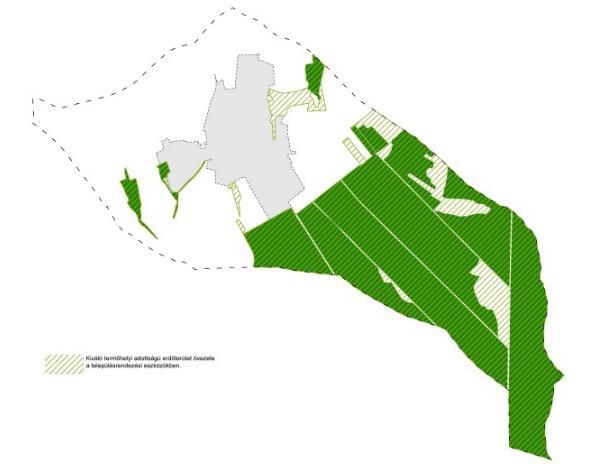 116 0% Összhangban van Ökológiai folyosó 50 50 0% Összhangban van Kiváló termőhelyi adottságú erdőterület Tájképvédelmi szempontból kiemelt terület övezete 335 335 0%