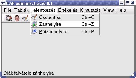 A forrásprogram letölthető a people.inf.elte.hu/nacsa/eaf4/projects/diakdatatable címről. Ennyi bevezetés után bátran megpróbálkozhatunk a félév elején ismertetett projekt egy részének elkészítésével.