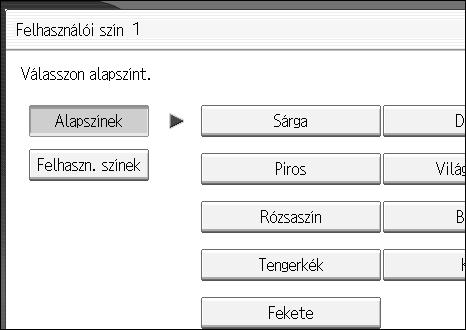 C Ügyeljen arra, hogy a [Tárolás] legyen kiválasztva, majd válassza ki a regisztrálandó szín számát ([01] - [15]).