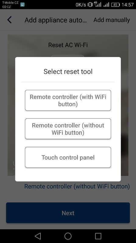 Ha a távvezérlőn nincs WIFI gomb, akkor válassza a második lehetőséget ( Remote controller