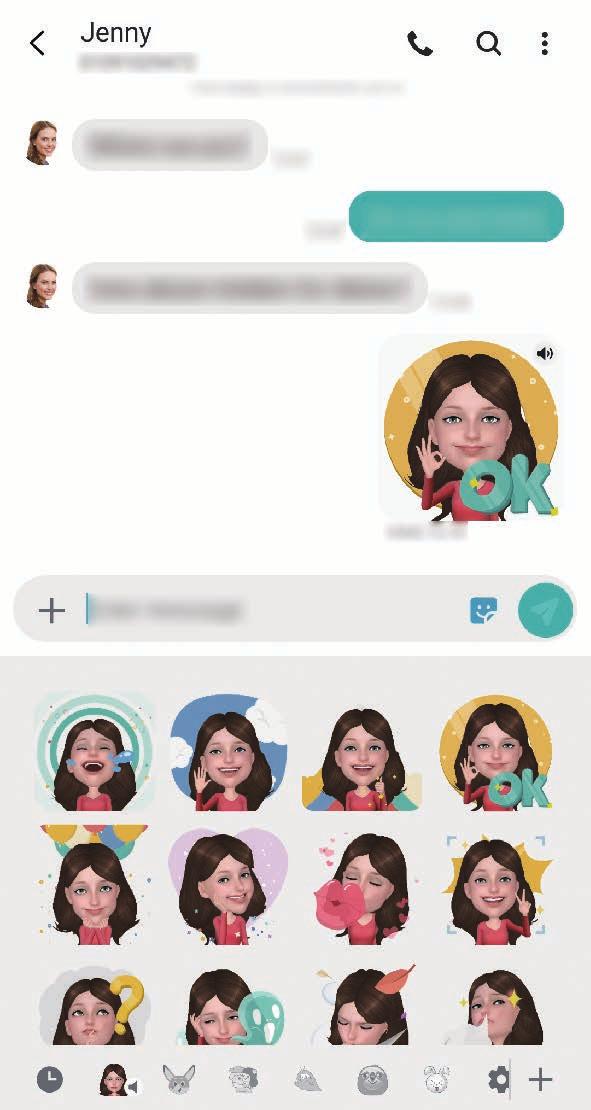 Alkalmazások és funkciók Egyéni emoji matricák küldése Küldhet üzenetekben Egyéni emoji matricákat, amelyek
