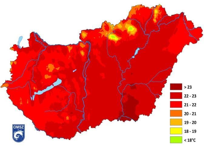 Hőmérséklet C Napi halálozás fő 2015 Hőhullámok - hőségriasztás Hőhullámnak tekinthető az az időszak, amikor legalább 3 egymást követő napon a napi átlaghőmérséklet meghaladja 25 o C-ot, a riasztási