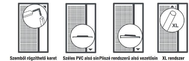 PLISSÉ ORIGINAL lapos alsó vezetősínnel Plissé Original az a rendszer, amely alapjában véve változtatta meg a szúnyoghálós rendszerek koncepcióját.