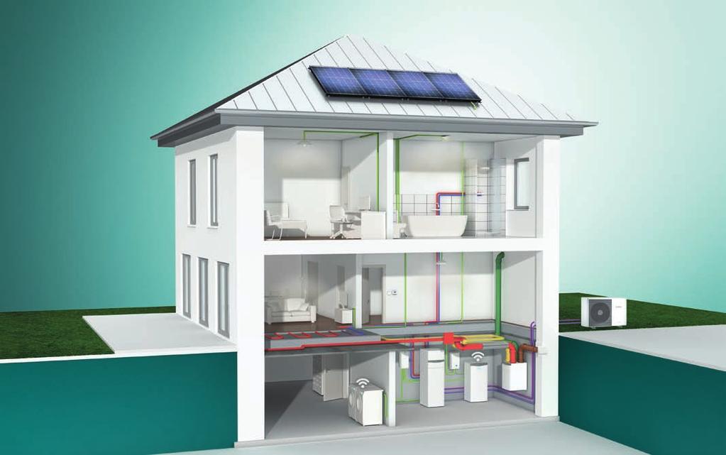 Rendszerintegráció Tiszta hatékonyság a tetőtől egészen a pincéig Napelemes rendszerekre érvényes ökölszabály: minél magasabb a saját energiafelhasználás, annál jobb.