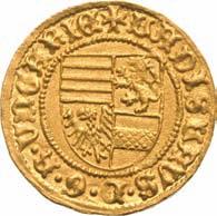 Aranyforint /Goldgulden/ (Au) 1455-56 Nagybánya /Neustadt/ mint elôzô, de kardmarkolat balra /wie vorher, aber