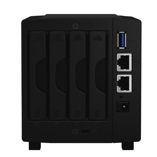 Memória 512 MB DDR3L Kompatibilis meghajtótípusok 4 db 2,5"-es SATA HDD/SSD (a csomag meghajtókat nem tartalmaz) Működés közben cserélhető meghajtó Külső port 2 db USB 3.