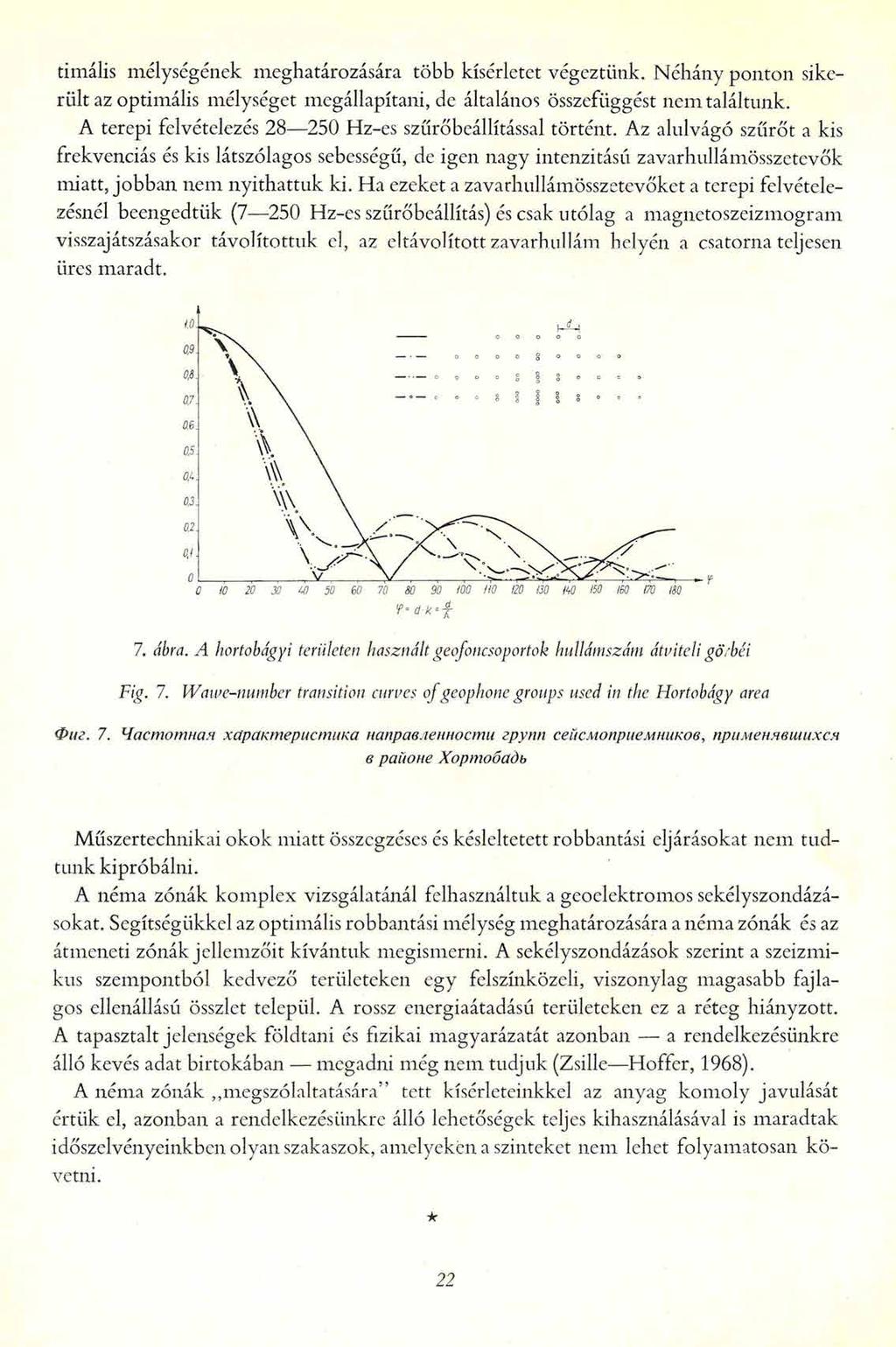 timális mélységének meghatározására több kísérletet végeztünk. Néhány ponton sikerült az optimális mélységet megállapítani, de általános összefüggést nem találtunk.
