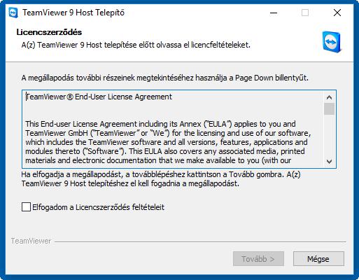 Távsegítség fogadásához megfelelő a TeamViewer Host, de telepíthető a teljes verzió is, mellyel távsegítséget nyújtani is lehet az adott gépről.