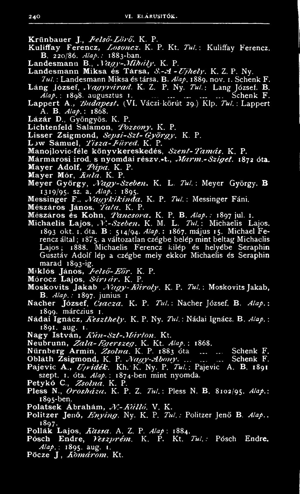 L á n g J ó z s e f, N a g y v á r a d. K. Z. P. Ny. T ú l.: Láng József. B. Alap. : 1898. augusztus 1....... Schenk F. L a p p e r t A.p B u d a p e s t. (V I. Váczi-körút 29.) K lp. Túl.