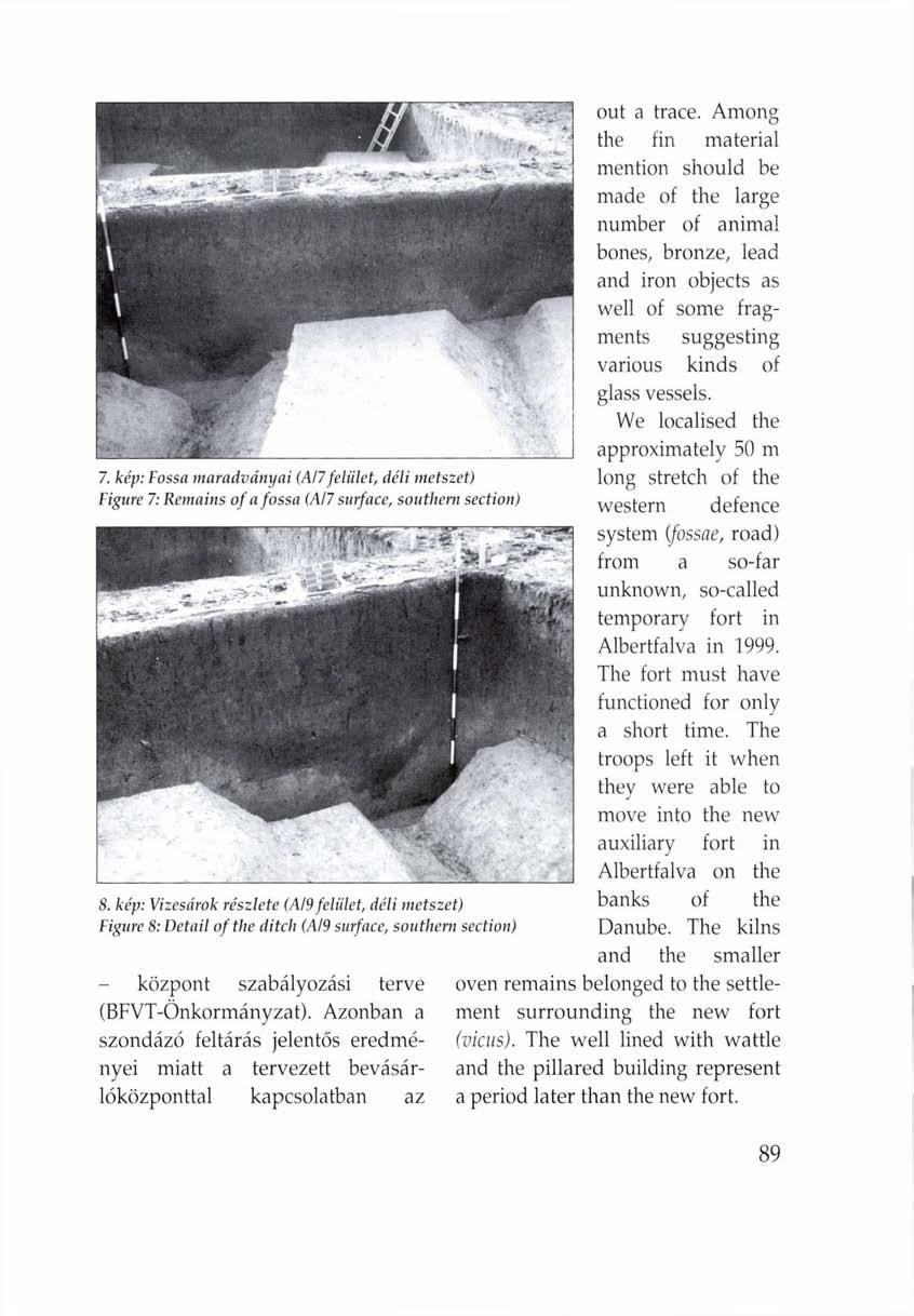 out a trace. Among the fin material mention should be made of the large number of animal bones, bronze, lead and iron objects as well of some fragments suggesting various kinds of 7.