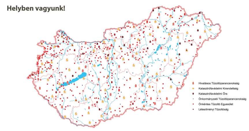 A tűzoltóságok területi elhelyezkedése Territorial