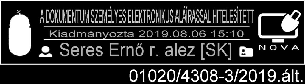 kerületi Rendőrkapitányság Alkalmazási terület: A BRFK II. kerületi Rendőrkapitányság hatáskörébe tartozó eljárások A kibocsátás dátuma: 2019. augusztus 6.