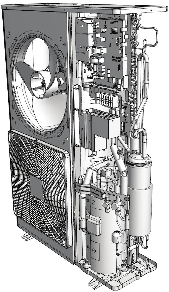 (komprsszor) Motor (flső vntilátor) Motor (lsó vntilátor) Nyomásérzéklő Mgsnyomás-kpsoló Kivztés (kommunikáió és tápllátás) Elktronikus szályozószlp Szolnoi szlp (4 uts szlp) A1P~A3P HAP L1R~L4R M1C