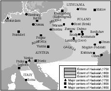 Kifelé a gettóból Polgárosodás: foglalkozási szerkezet, értékrend, viselkedési minták, esztétika Emancipáció: jogi értelemben vett egyenjogúsítás A zsidóknak, mint egyéneknek a zsidóknak mint