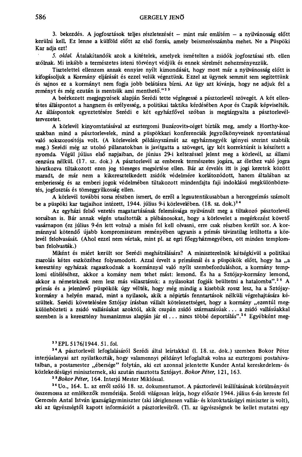 586 GERGELY JENŐ 3. bekezdés.