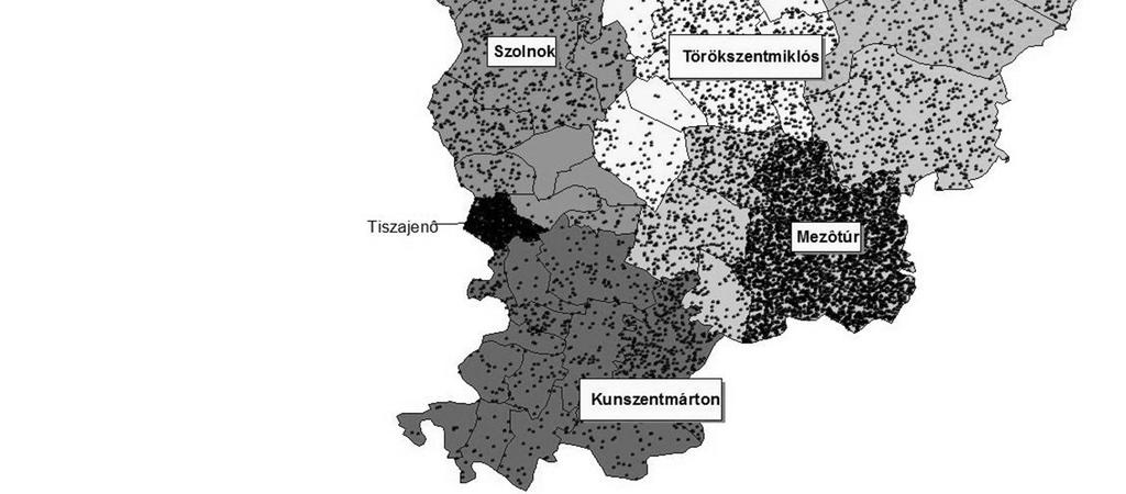 0,12 5 Karcag 368,63 150 0,40 39 Kunhegyes 148,94 68 0,45 18 Kunszentmárton 143 26 0,18 7 Túrkeve 236,52 80 0,33 21 ÖSSZESEN 1255.