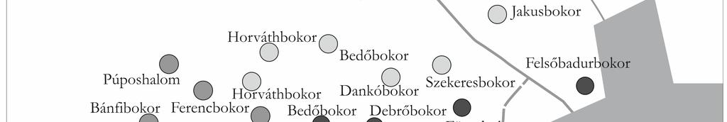 Acta Medicina et Sociologica Vol 8., 2017 71 Forrás: Saját szerkesztés. 1. ábra A tanyabokrok elhelyezkedése, a fő útvonalakkal.