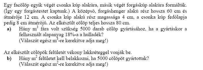 1.feladat: Felszín, térfogat 2.feladat: Egy négyzet alapú egyenes gúla alapéle 1dm, az alaplap és az oldallap hajlásszöge g Számítsa ki a gúla felszínét! A gúla anyagának sűrűsége 7.