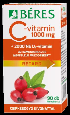 készítmény a Bérestől - magas C- és D-vitamin hatóanyag-tartalmú retard készítmény csipkebogyó kivonattal. A C- és D-vitamin hozzájárul az immunrendszer megfelelő működéséhez.