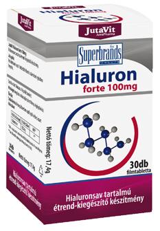 2599 Ft Egységár: 65 Ft/db Jutavit Hialuron Forte 100 mg filmtabletta, 30 db 100 mg Hialuronsavat nátrium-hialuronát formájában