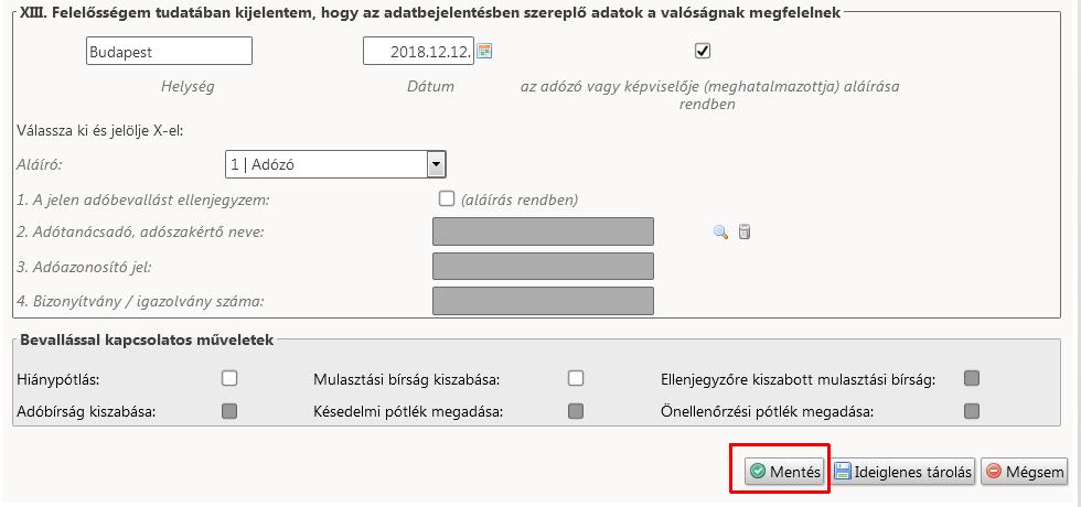 1.6 Határozat készítése kimenő iktatószám kérés A bevallás