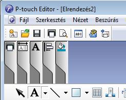 A P-touch Editor használata A [Beállítja a kijelölt szöveg színét] lehetőséggel módosíthatja a szöveg színét. A [Megváltoztatja a kitöltőszínt] lehetőséggel beállíthatja egy zárt terület színét.