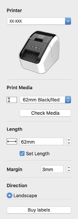 A P-touch Editor használata 2 színű nyomtatás konfigurálása 6 A