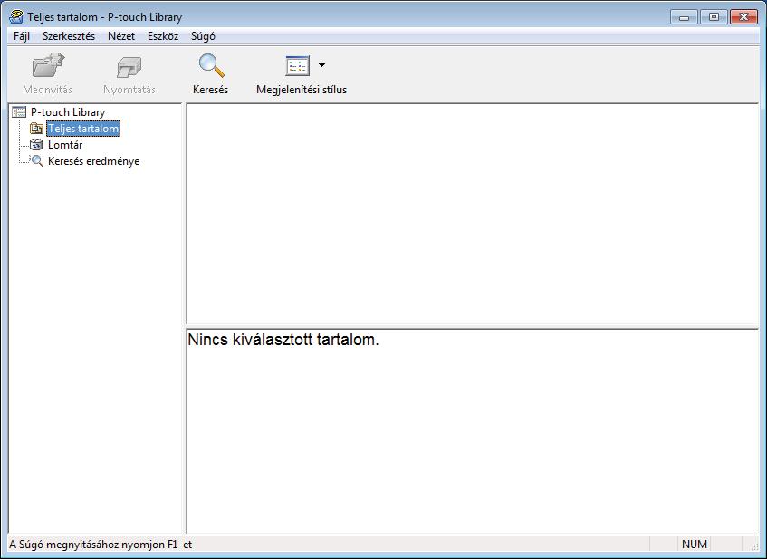 7 A P-touch Library használata (csak Windows) 7 P-touch Library 7 Az alkalmazás a P-touch Editor-sablonok kezelését és nyomtatását teszi lehetővé.