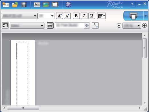 A P-touch Editor Lite használata (csak Windows) 3 3 Címkenézet Megjelenítés Funkció A címkenézet a szoftver indulásakor jelenik meg.