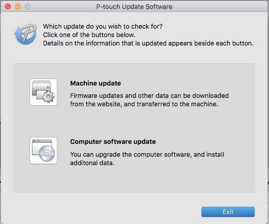 A P-touch szoftver frissítése 3 Kattintson a [Machine update] (Készülék frissítése) ikonra.