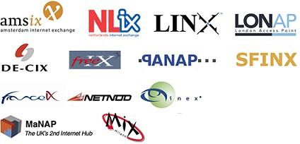 IXP Több száz AS-t szolgálhat ki, az átvitt forgalom akkora lehet, mint a legnagyobb ISP-ké DE-CIX (Frankfurt, Hamburg, Munich): 600+