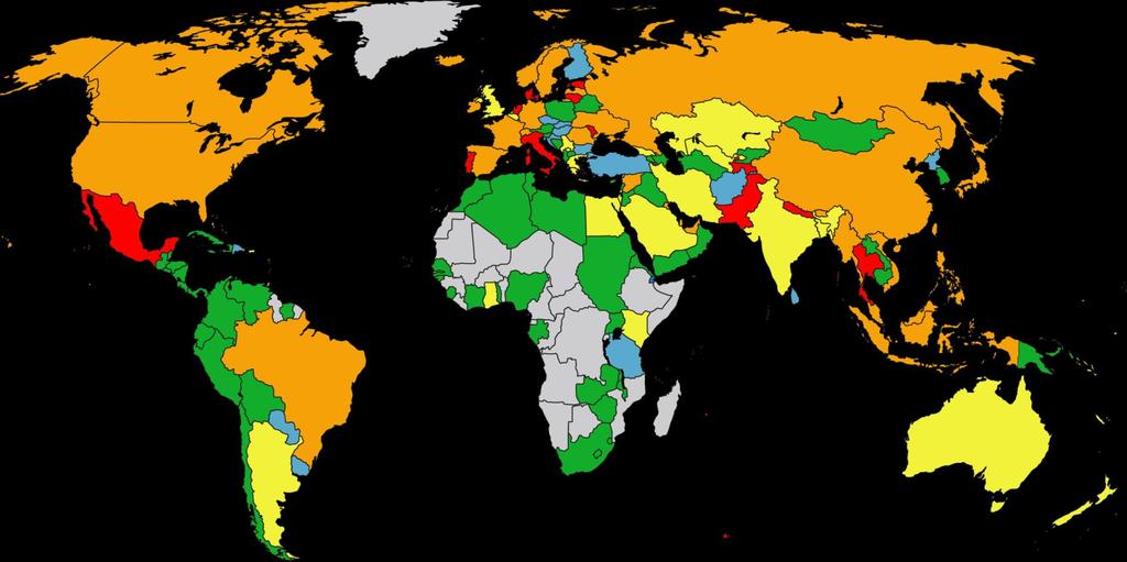 Anti-HCV prevalencia a PWID poplációban No evidence of injecting drug use No eligible report (74 countries) < 40% (16 countries) 40% to <