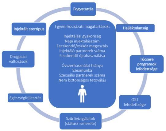 A HIV/HCV fertőzéssel összefüggő kockázati tényezők rendszere Szexpartnerek (pl.