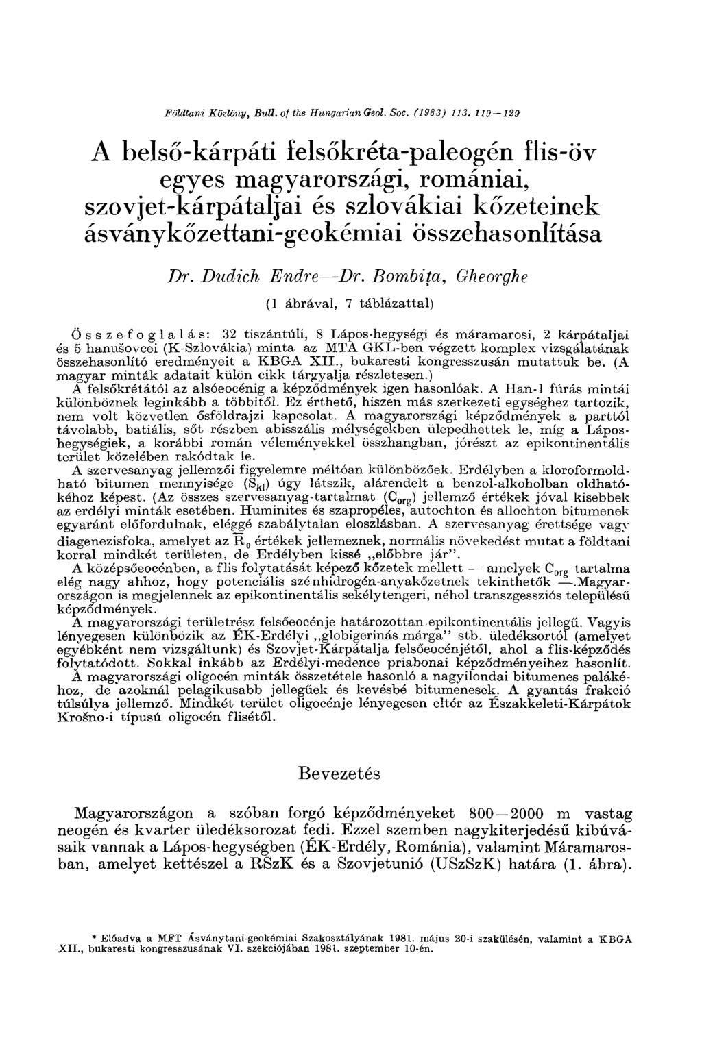 Földtani Közlöny, Bull, of the Hungarian Oeol. Soc. (198) 11.