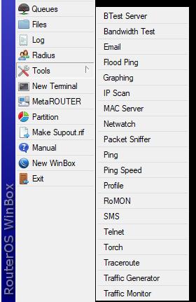 RouterOS Eszközök A RouterOS különböző alkalmazásokat, eszközöket tartalmaz, amelyekkel a