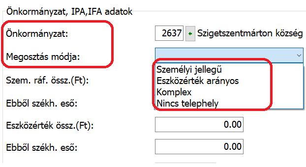 A 18HIPA bevallás elkészítésének folyamata Illetékes önkormányzatok kiválasztása, megosztási mód beállítása A HIPA bevallás működtetéséhez Cégadatok, Könyvvezetés, Adózás lapfülön be kell állítani a