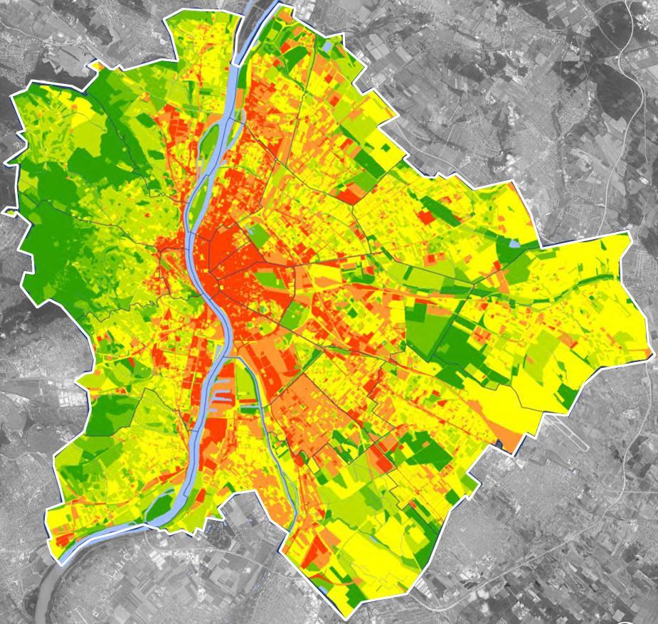 Fejlesztési célok és irányelvek szintje Zöldfelületi intenzitási érték 0 10 % 10 30 %