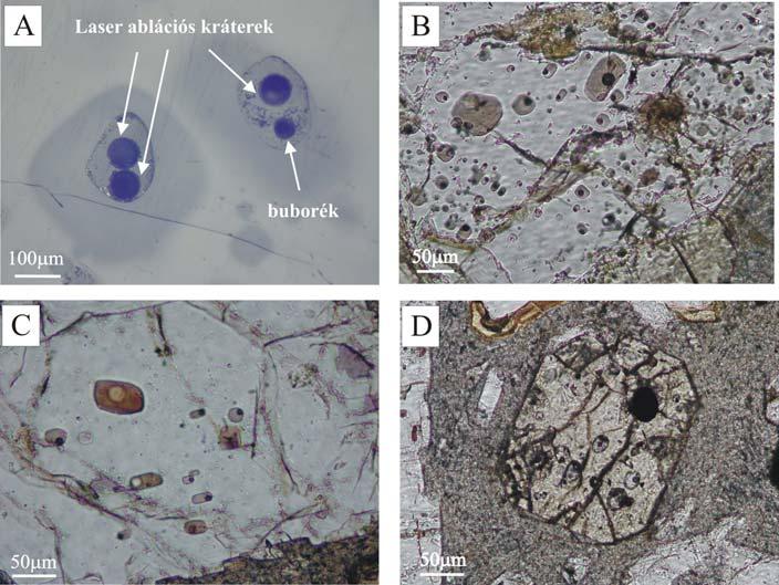 oxidációs elszíneződéstől eltekintve nem mutatnak. A horzsakövek maximális mérete 10-15 cm, átlagosan 1-5 cm-esek. Kristályban szegények, a fenokristályok mennyisége nem éri el a 10tf%-ot.