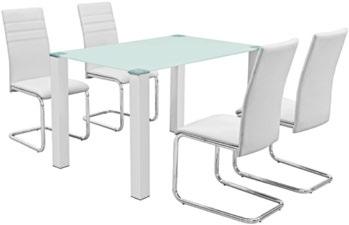990,- (18030467/01) Kihúzható asztal Mantova, fehér színben, szinkronkihúzó mechanikával,