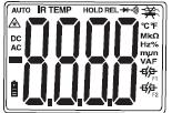 Maximális bemeneti érték vagy 1000V DC/750 V AC, 200Vrms a 400mV-os méréshatár részére 500mA 250V gyors biztosíték 20A 250V gyors biztosíték (30 másodperc max.