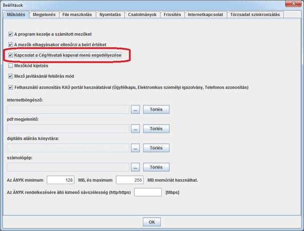 Cégkapu-beküldés beállítása és a nyomtatvány elektronikus beküldése FONTOS! Ne használjuk az alapértelmezett Kapcsolat az Ügyfélkapuval menüpontot.