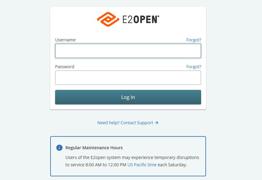 Bejelentkezés a rendszerbe 1. Írja be a böngésző címsorába az E2Open URL-címét! https://johnsoncontrols.e2open.com 2. A rendszer bejelentkezési oldalán tegye a következőket: 1.