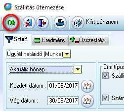 megnyílik és a gomb felirata Munkák kinyerése a Szállítás ütemezése