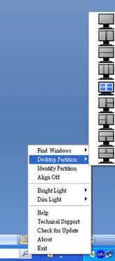 A Find Windows (Ablak keresése) funkció minden nyitott ablakot meg fog mutatni és a kiválasztott ablakot a sor elejére fogja tenni.